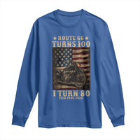 Route Highway 66 Turns 100 I Turn 80 Long Sleeve Shirt Vintage 1946 American Motorcycle Lover 80th Birthday Gift