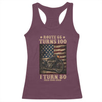 Route Highway 66 Turns 100 I Turn 80 Racerback Tank Top Vintage 1946 American Motorcycle Lover 80th Birthday Gift