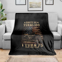 Route Highway 66 Turns 100 I Turn 75 Throw Blanket Vintage 1951 American Motorcycle Lover 75th Birthday Gift