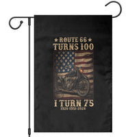 Route Highway 66 Turns 100 I Turn 75 Garden Flag Vintage 1951 American Motorcycle Lover 75th Birthday Gift