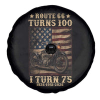 Route Highway 66 Turns 100 I Turn 75 Spare Tire Cover Vintage 1951 American Motorcycle Lover 75th Birthday Gift