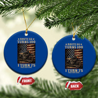 Route Highway 66 Turns 100 I Turn 75 Ceramic Ornament Vintage 1951 American Motorcycle Lover 75th Birthday Gift