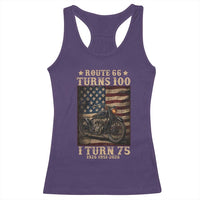 Route Highway 66 Turns 100 I Turn 75 Racerback Tank Top Vintage 1951 American Motorcycle Lover 75th Birthday Gift
