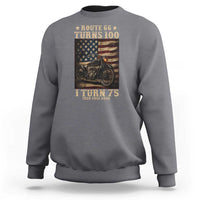 Route Highway 66 Turns 100 I Turn 75 Sweatshirt Vintage 1951 American Motorcycle Lover 75th Birthday Gift