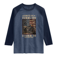 Route Highway 66 Turns 100 I Turn 70 Raglan Shirt Vintage 1956 American Motorcycle Lover 70th Birthday Gift