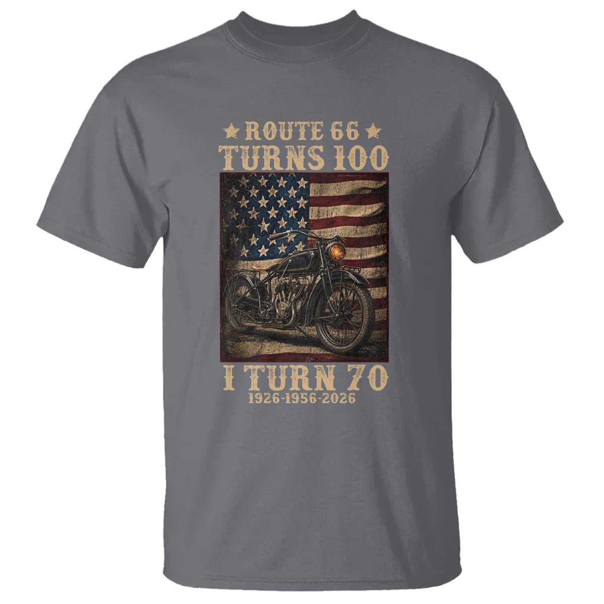 Route Highway 66 Turns 100 I Turn 70 T Shirt Vintage 1956 American Motorcycle Lover 70th Birthday Gift