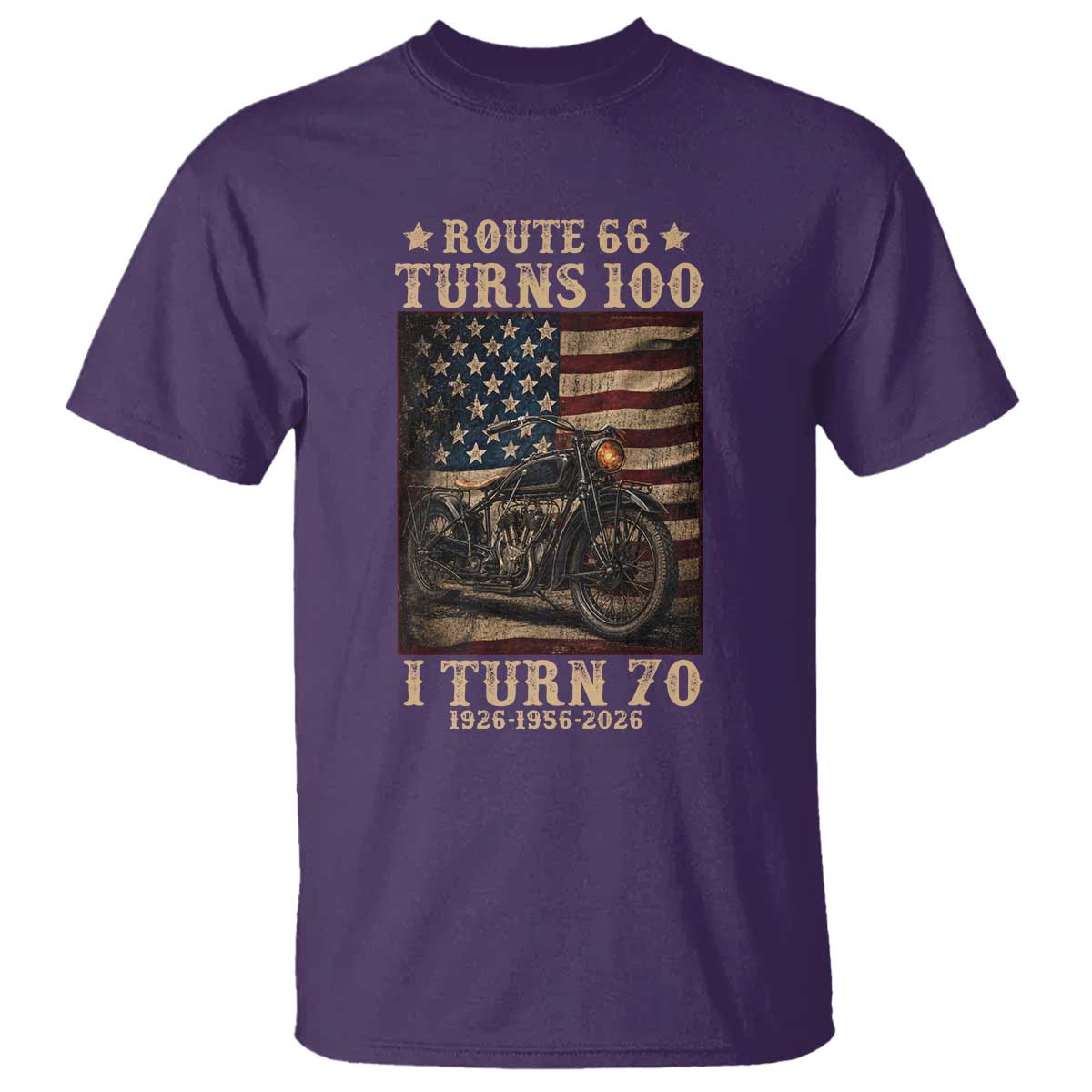 Route Highway 66 Turns 100 I Turn 70 T Shirt Vintage 1956 American Motorcycle Lover 70th Birthday Gift