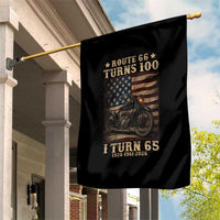 Route Highway 66 Turns 100 I Turn 65 Garden Flag Vintage 1961 American Motorcycle Lover 65th Birthday Gift