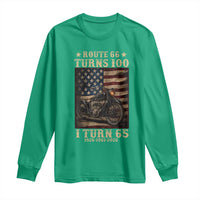 Route Highway 66 Turns 100 I Turn 65 Long Sleeve Shirt Vintage 1961 American Motorcycle Lover 65th Birthday Gift
