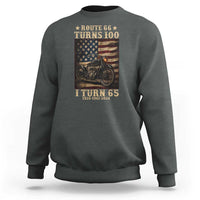 Route Highway 66 Turns 100 I Turn 65 Sweatshirt Vintage 1961 American Motorcycle Lover 65th Birthday Gift
