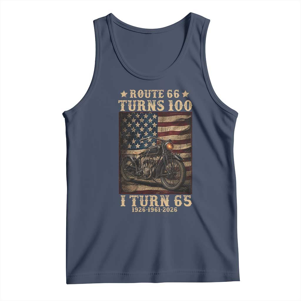 Route Highway 66 Turns 100 I Turn 65 Tank Top Vintage 1961 American Motorcycle Lover 65th Birthday Gift