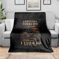 Route Highway 66 Turns 100 I Turn 60 Throw Blanket Vintage 1966 American Motorcycle Lover 60th Birthday Gift