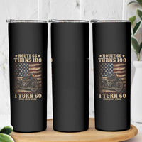 Route Highway 66 Turns 100 I Turn 60 Skinny Tumbler Vintage 1966 American Motorcycle Lover 60th Birthday Gift
