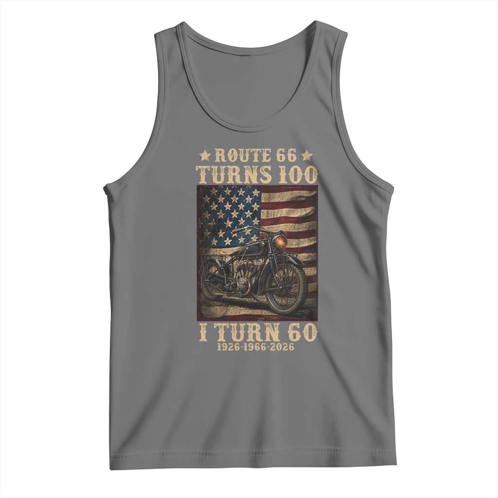 Route Highway 66 Turns 100 I Turn 60 Tank Top Vintage 1966 American Motorcycle Lover 60th Birthday Gift