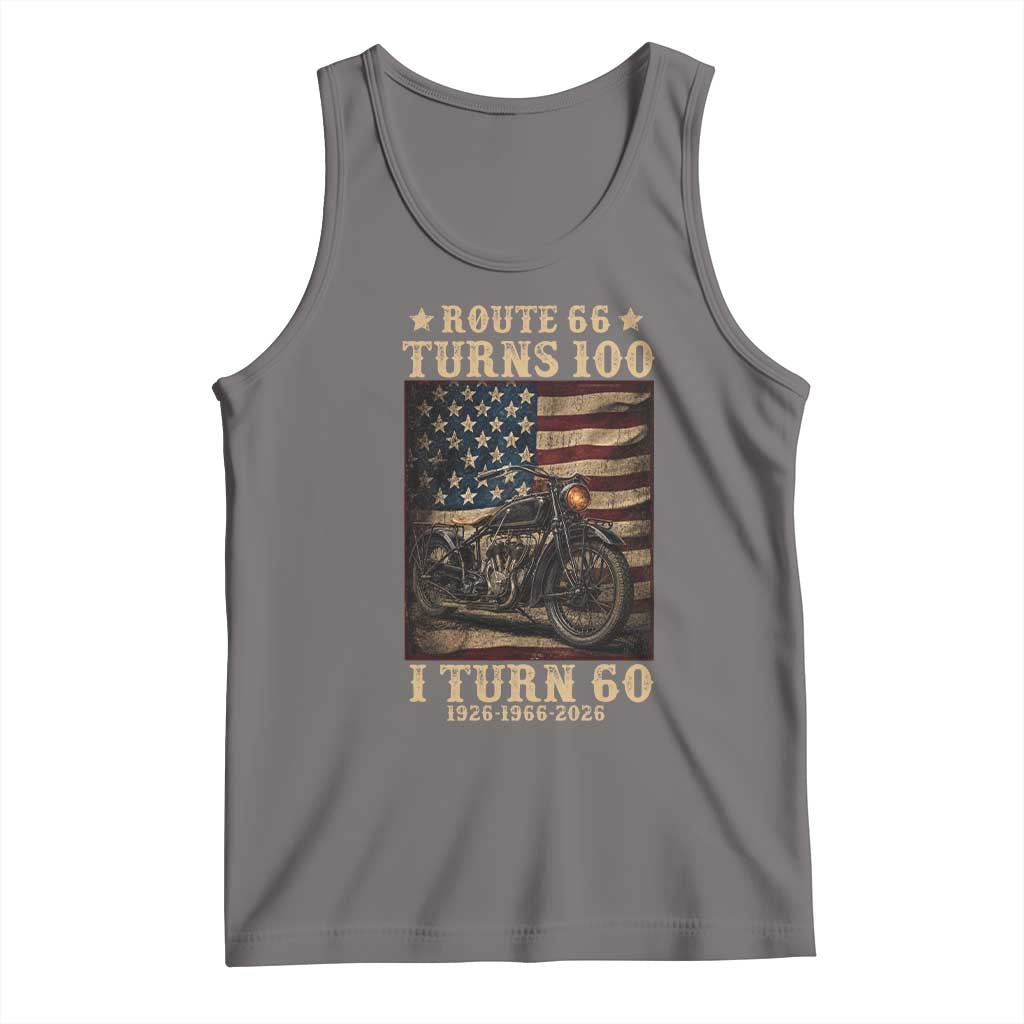 Route Highway 66 Turns 100 I Turn 60 Tank Top Vintage 1966 American Motorcycle Lover 60th Birthday Gift