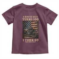 Route Highway 66 Turns 100 I Turn 60 Toddler T Shirt Vintage 1966 American Motorcycle Lover 60th Birthday Gift