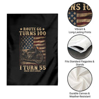 Route Highway 66 Turns 100 I Turn 55 Garden Flag Vintage 1971 American Motorcycle Lover 55th Birthday Gift