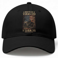 Route Highway 66 Turns 100 I Turn 55 Baseball Cap Vintage 1971 American Motorcycle Lover 55th Birthday Gift