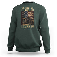 Route Highway 66 Turns 100 I Turn 55 Sweatshirt Vintage 1971 American Motorcycle Lover 55th Birthday Gift