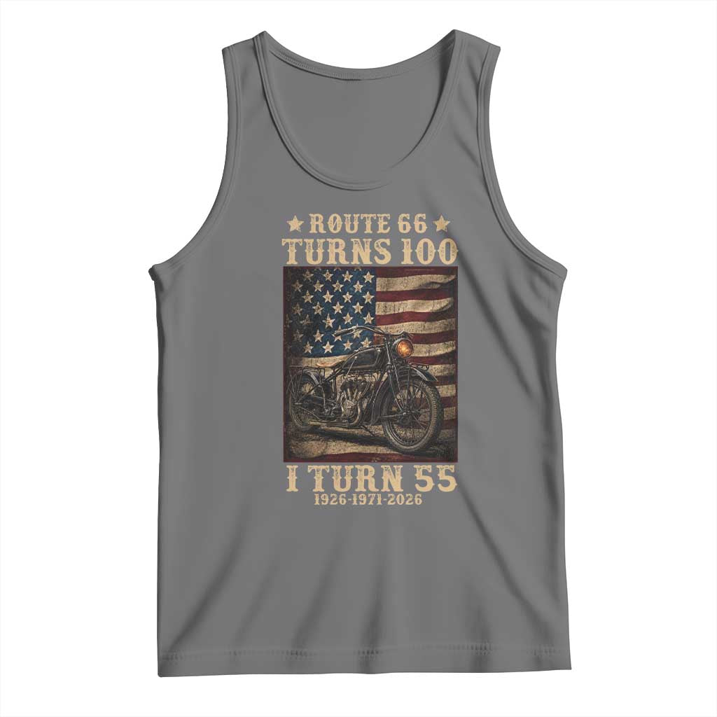 Route Highway 66 Turns 100 I Turn 55 Tank Top Vintage 1971 American Motorcycle Lover 55th Birthday Gift