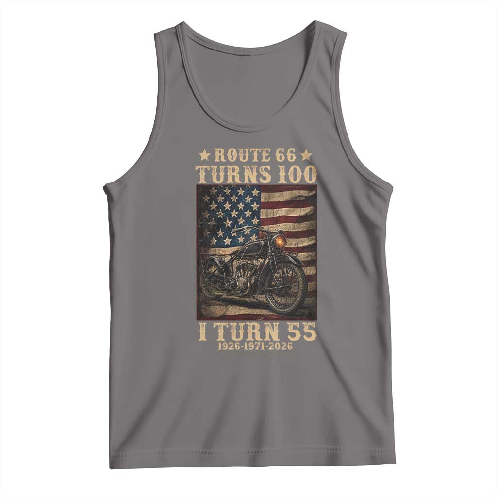Route Highway 66 Turns 100 I Turn 55 Tank Top Vintage 1971 American Motorcycle Lover 55th Birthday Gift