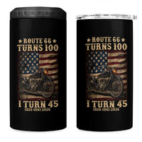 Route Highway 66 Turns 100 I Turn 45 4 in 1 Can Cooler Tumbler Vintage 1981 American Motorcycle Lover 45th Birthday Gift