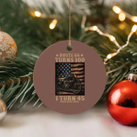 Route Highway 66 Turns 100 I Turn 45 Ceramic Ornament Vintage 1981 American Motorcycle Lover 45th Birthday Gift