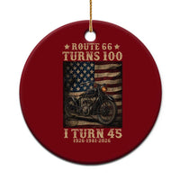 Route Highway 66 Turns 100 I Turn 45 Ceramic Ornament Vintage 1981 American Motorcycle Lover 45th Birthday Gift