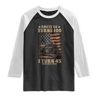 Route Highway 66 Turns 100 I Turn 45 Raglan Shirt Vintage 1981 American Motorcycle Lover 45th Birthday Gift