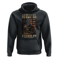 Route Highway 66 Turns 100 I Turn 40 Hoodie Vintage 1986 American Motorcycle Lover 40th Birthday Gift