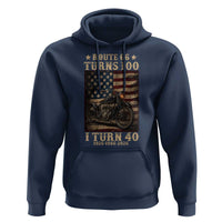 Route Highway 66 Turns 100 I Turn 40 Hoodie Vintage 1986 American Motorcycle Lover 40th Birthday Gift