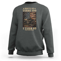 Route Highway 66 Turns 100 I Turn 40 Sweatshirt Vintage 1986 American Motorcycle Lover 40th Birthday Gift