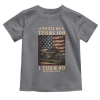 Route Highway 66 Turns 100 I Turn 40 Toddler T Shirt Vintage 1986 American Motorcycle Lover 40th Birthday Gift