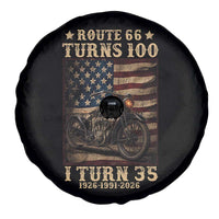 Route Highway 66 Turns 100 I Turn 35 Spare Tire Cover Vintage 1991 American Motorcycle Lover 35th Birthday Gift