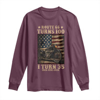 Route Highway 66 Turns 100 I Turn 35 Long Sleeve Shirt Vintage 1991 American Motorcycle Lover 35th Birthday Gift