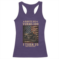 Route Highway 66 Turns 100 I Turn 35 Racerback Tank Top Vintage 1991 American Motorcycle Lover 35th Birthday Gift