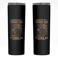 Route Highway 66 Turns 100 I Turn 35 Skinny Tumbler Vintage 1991 American Motorcycle Lover 35th Birthday Gift
