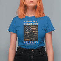Route Highway 66 Turns 100 I Turn 35 T Shirt For Women Vintage 1991 American Motorcycle Lover 35th Birthday Gift