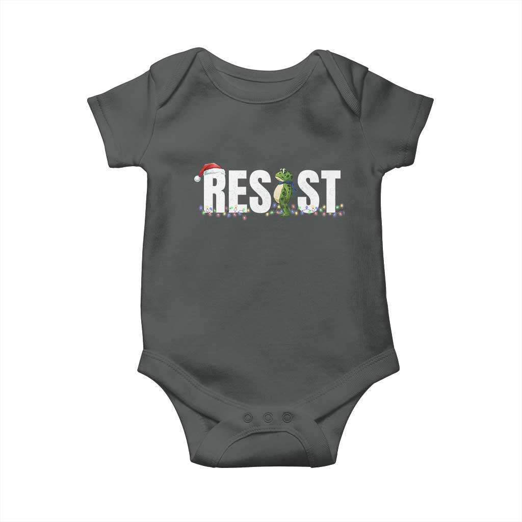Resist Frog Christmas Baby Onesie Funny Portland Protest ICE Activist Meme 2025 - Wonder Print Shop