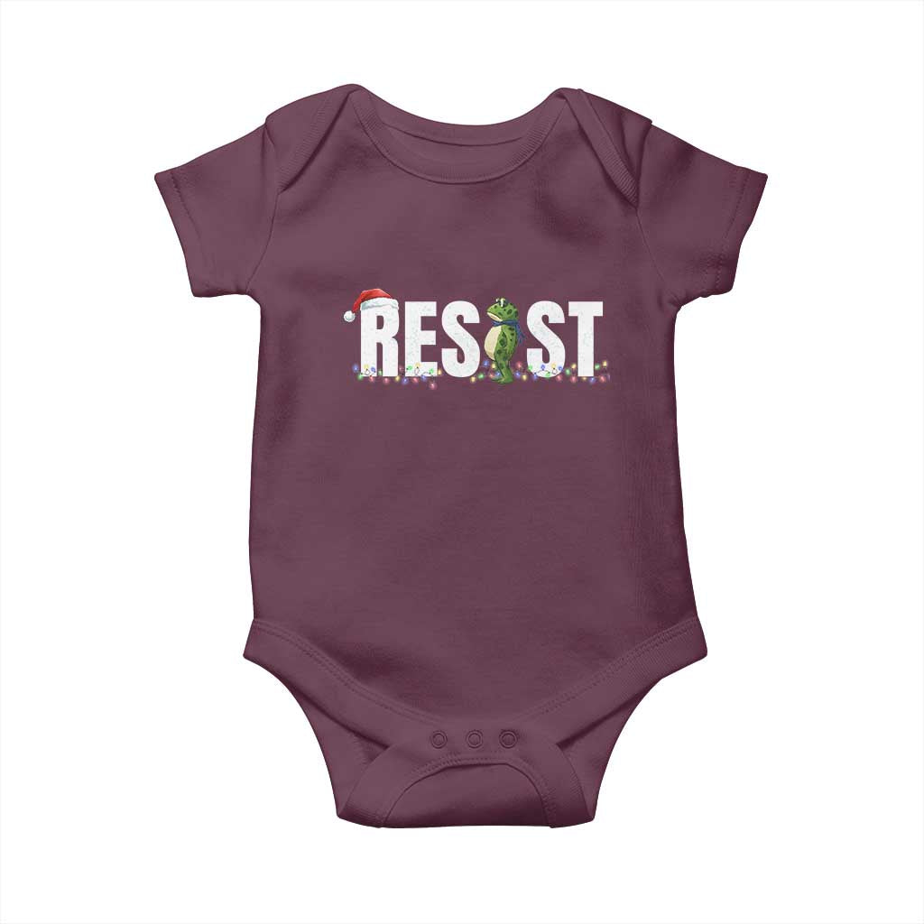 Resist Frog Christmas Baby Onesie Funny Portland Protest ICE Activist Meme 2025 - Wonder Print Shop