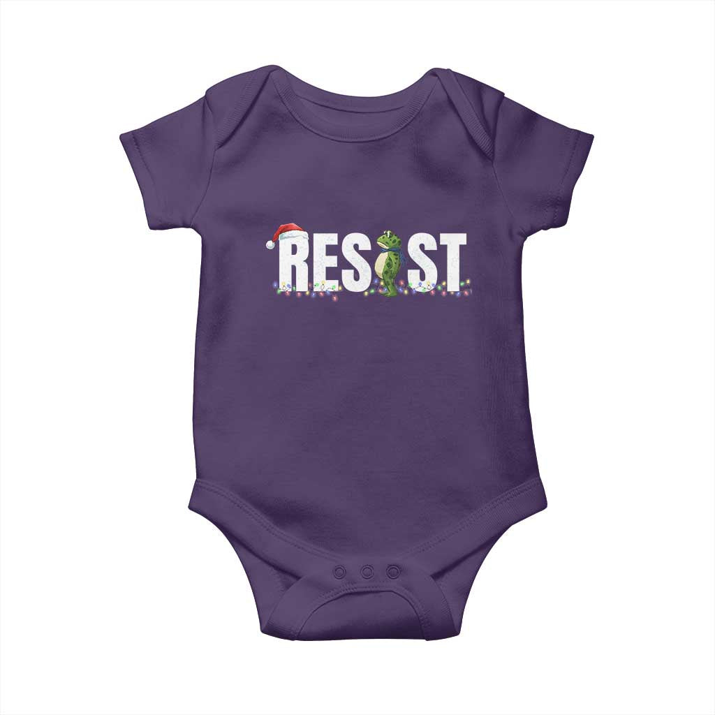 Resist Frog Christmas Baby Onesie Funny Portland Protest ICE Activist Meme 2025 - Wonder Print Shop