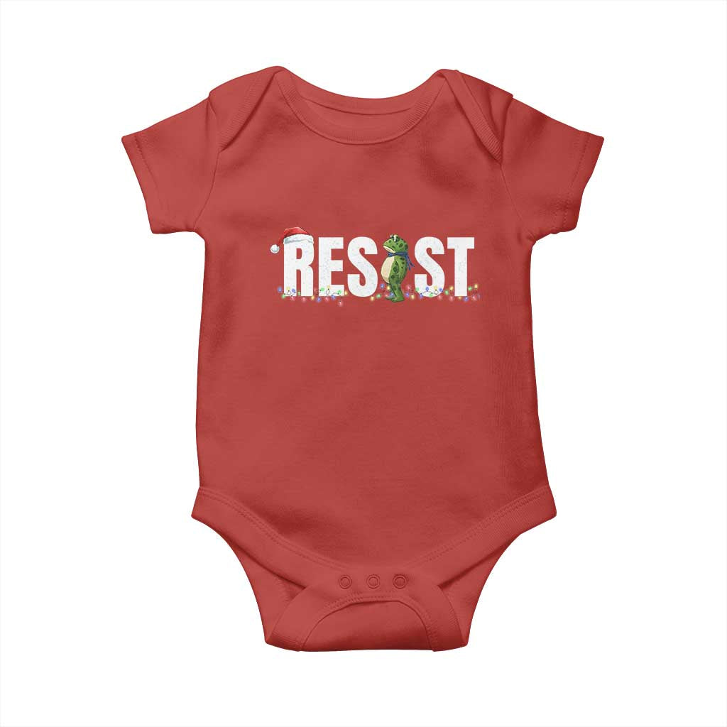Resist Frog Christmas Baby Onesie Funny Portland Protest ICE Activist Meme 2025 - Wonder Print Shop