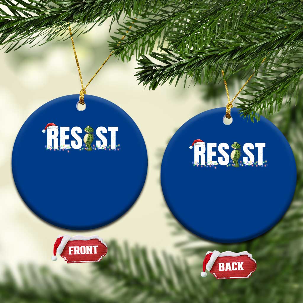 Resist Frog Xmas Ceramic Ornament Funny Portland Protest ICE Activist Meme 2025 - Wonder Print Shop