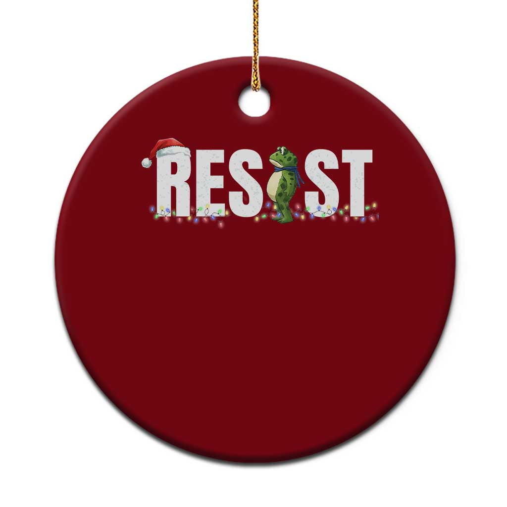 Resist Frog Xmas Ceramic Ornament Funny Portland Protest ICE Activist Meme 2025 - Wonder Print Shop