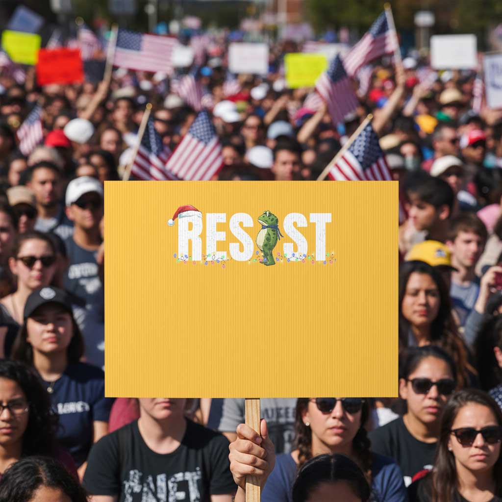 Resist Frog Christmas Protest Sign Funny Portland Protest ICE Activist Meme 2025 - Wonder Print Shop