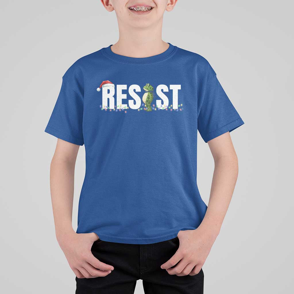 Resist Frog Christmas T Shirt For Kid Funny Portland Protest ICE Activist Meme 2025 - Wonder Print Shop
