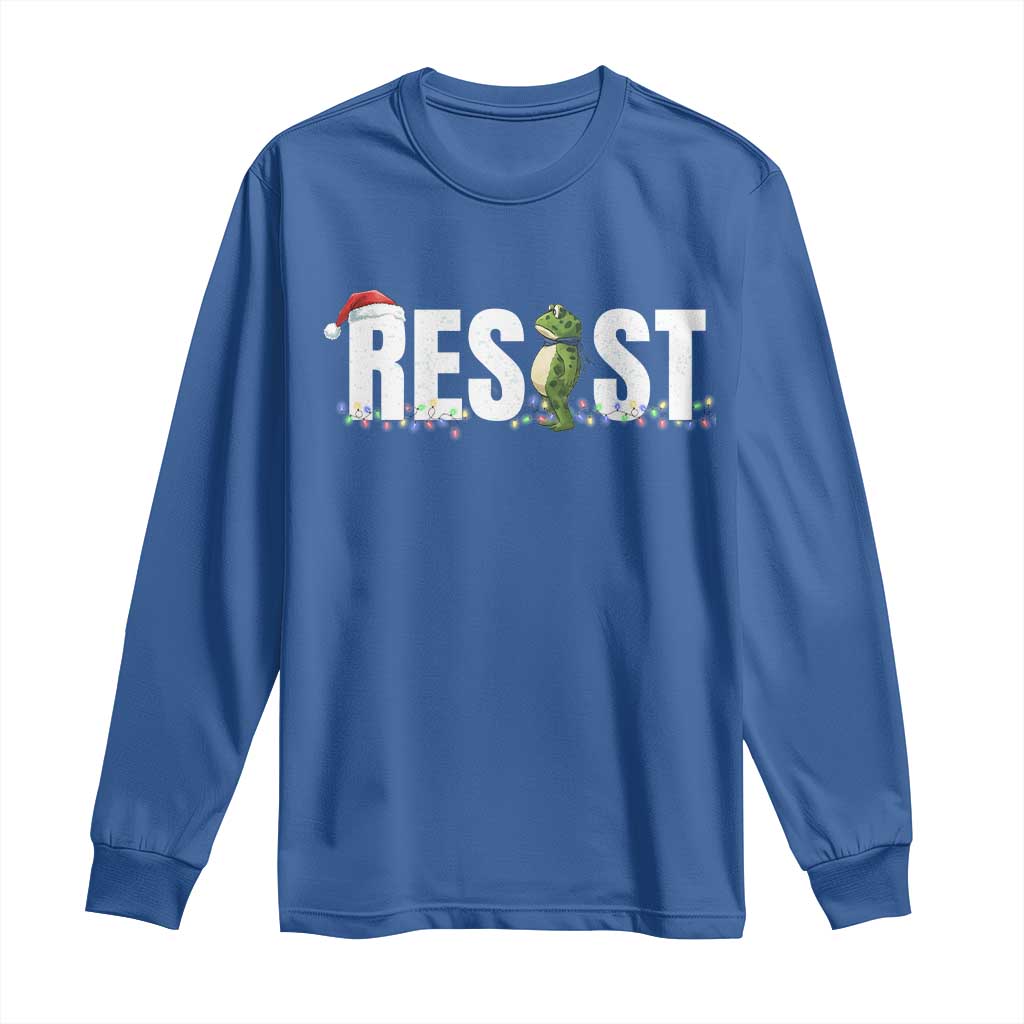 Resist Frog Christmas Long Sleeve Shirt Funny Portland Protest ICE Activist Meme 2025 - Wonder Print Shop