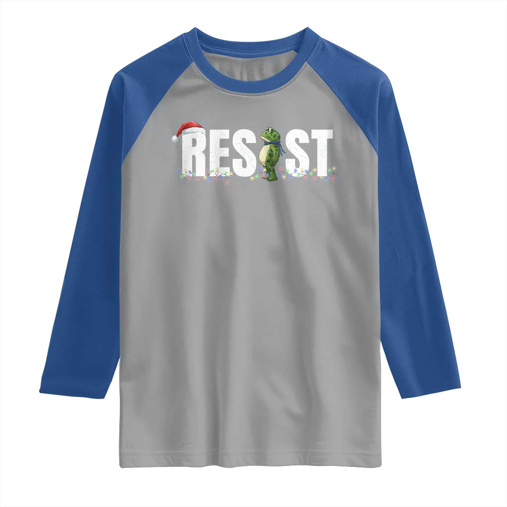 Resist Frog Christmas Raglan Shirt Funny Portland Protest ICE Activist Meme 2025 - Wonder Print Shop