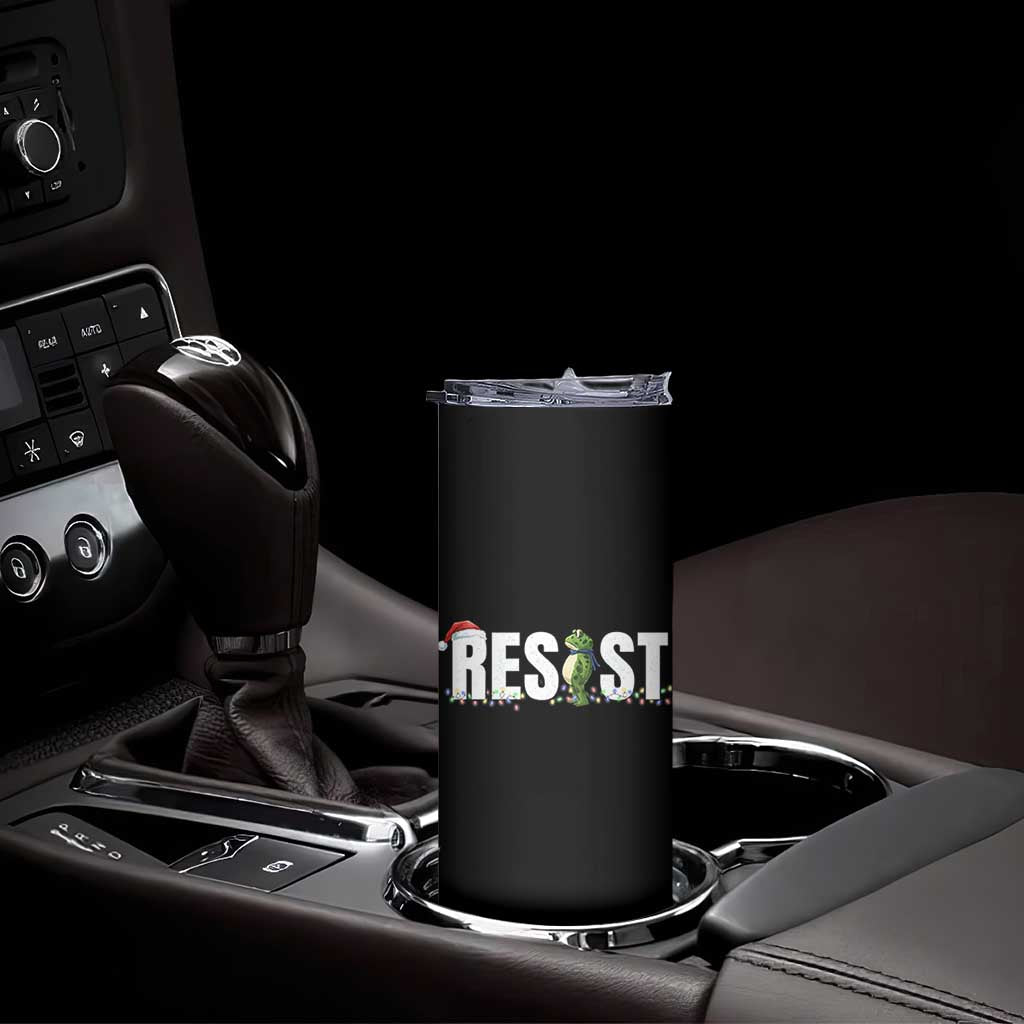 Resist Frog Christmas Skinny Tumbler Funny Portland Protest ICE Activist Meme 2025 - Wonder Print Shop