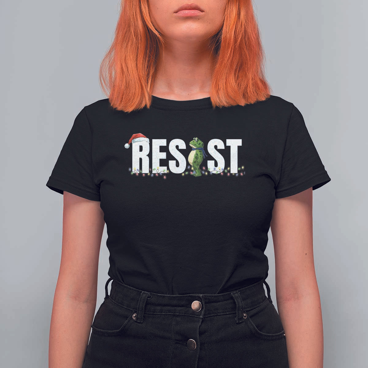 Resist Frog Christmas T Shirt For Women Funny Portland Protest ICE Activist Meme 2025 - Wonder Print Shop